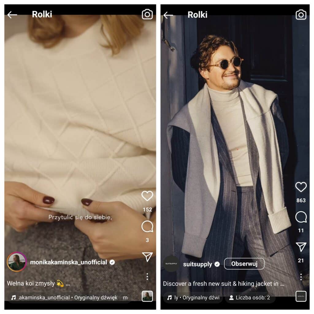 Rolki na Instagramie moda